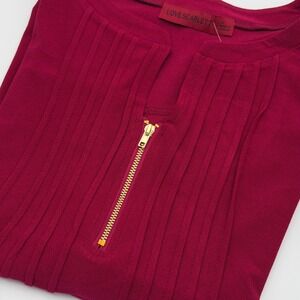 Love Scarlett Chianti Red Pleated Zip Front Sleeveless Blouse Plus Size 3X NEW